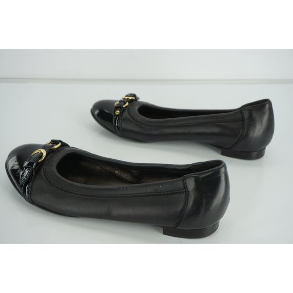 Attilio Giusti Leombruni Black Leather Cap Toe Ballet Flats Size 35 AGL Women's - Picture 6 of 9